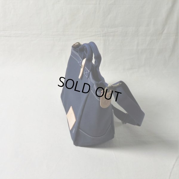 画像2: le onde / ル オンド 4号帆布 2way 横長トート navy  (2)