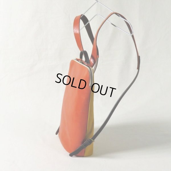 画像2: alto / アルト 6号帆布×キップレザーコンビ リュック orange (2)