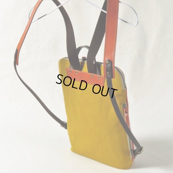 画像3: alto / アルト 6号帆布×キップレザーコンビ リュック orange (3)