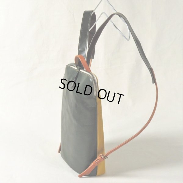 画像2: alto / アルト 6号帆布×キップレザーコンビ リュック green (2)