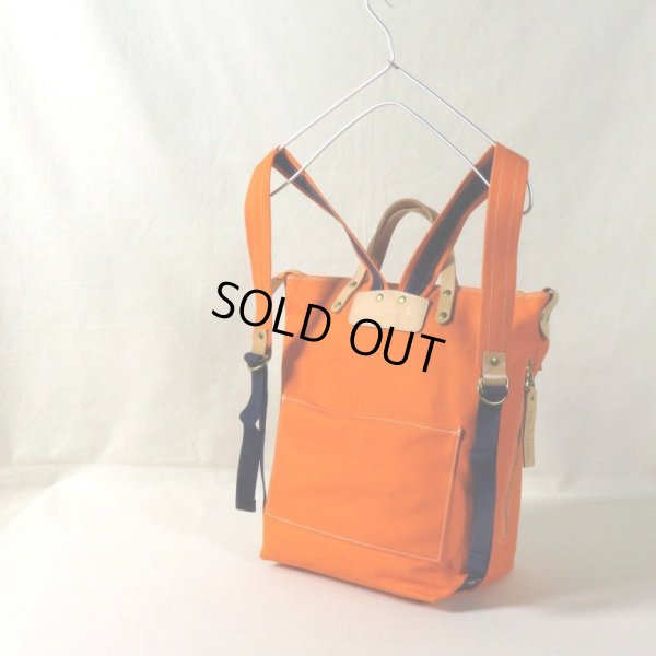 画像3: le onde / ル オンド 8号キャンバス 2WAY リュック orange (3)