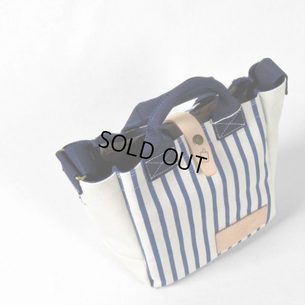 画像2: le onde / ル オンド 6号帆布×ストライププリント 2wayショルダーS (2)