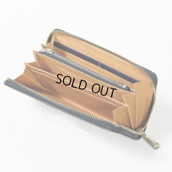 画像4: BAGGYPORT / バギーポート コーアイ 藍染レザーエンボスラウンドジップロングウォレット (4)