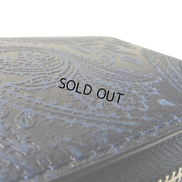 画像3: BAGGYPORT / バギーポート コーアイ 藍染レザーエンボスラウンドジップロングウォレット (3)