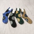 画像1: Hoffmann / ホフマン ウール＆コットン アシンメトリードットソックス (1)
