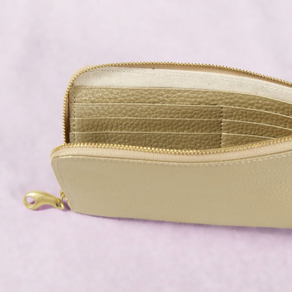 画像7: mononogu / もののぐ L字ジップロングウォレット 牛革メタリック (7)