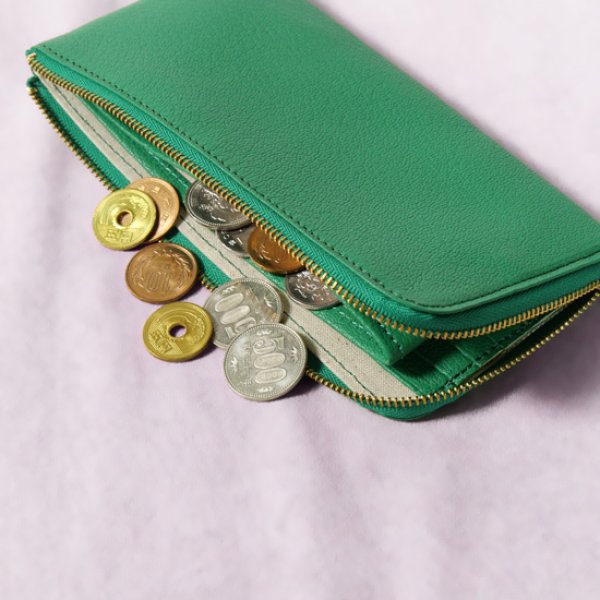 画像10: mononogu / もののぐ L字ジップロングウォレット ヤギ革 (10)