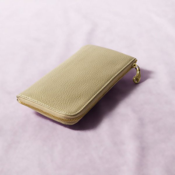 画像3: mononogu / もののぐ L字ジップロングウォレット 牛革メタリック (3)