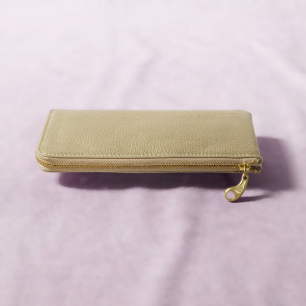 画像2: mononogu / もののぐ L字ジップロングウォレット 牛革メタリック (2)