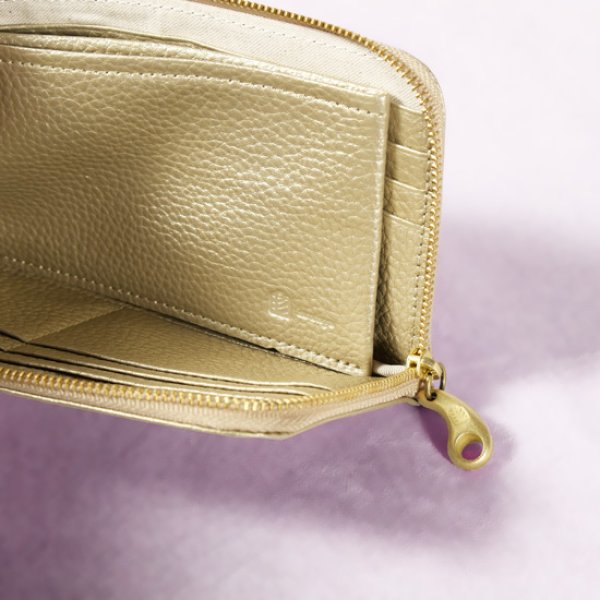 画像9: mononogu / もののぐ L字ジップロングウォレット 牛革メタリック (9)