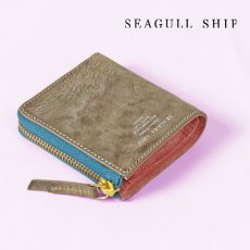 画像1: SEAGULL SHIP / シーガルシップ アラスカレザー LファスナーミニウォレットS (1)