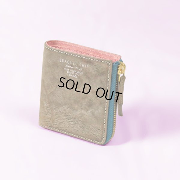 画像2: SEAGULL SHIP / シーガルシップ アラスカレザー LファスナーミニウォレットS (2)
