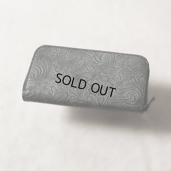 画像3: Re-ACT / リアクト フラワーエンボスレザー ラウンドファスナーロングウォレット (3)
