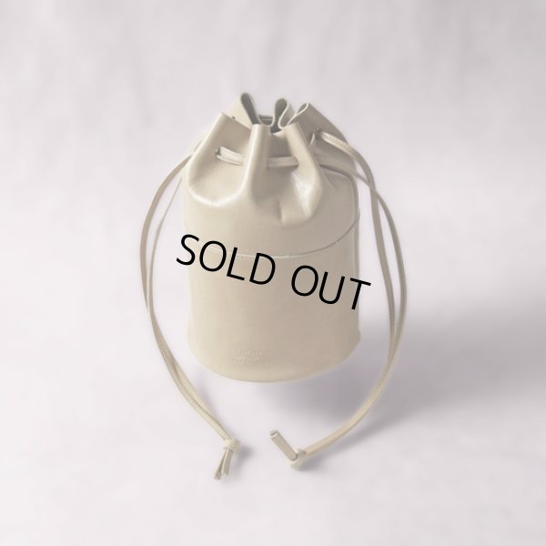 画像2: TIDEWAY / タイドウェイ LIGHT LEATHER DROW STRING BAG M (2)