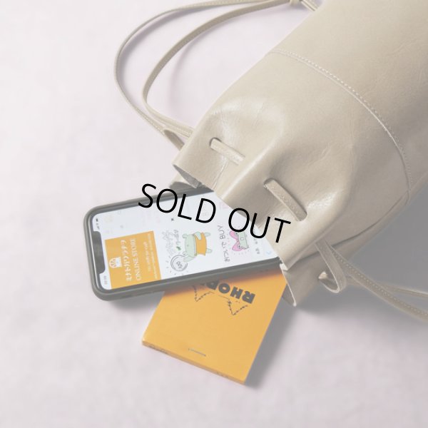 画像7: TIDEWAY / タイドウェイ LIGHT LEATHER DROW STRING BAG M (7)