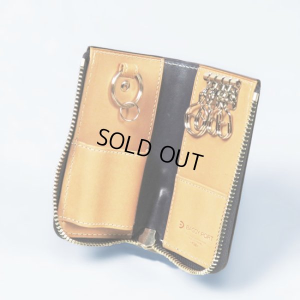 画像4: BAGGYPORT / バギーポート コーアイ 藍染レザーエンボスキーケース ストレート (4)