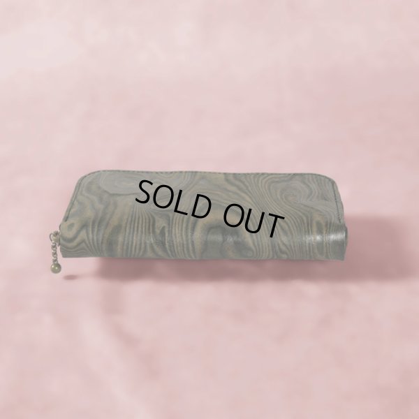 画像2: MAGNET / マグネット スキモレザー ラウンドファスナーロングウォレット WOOD (2)