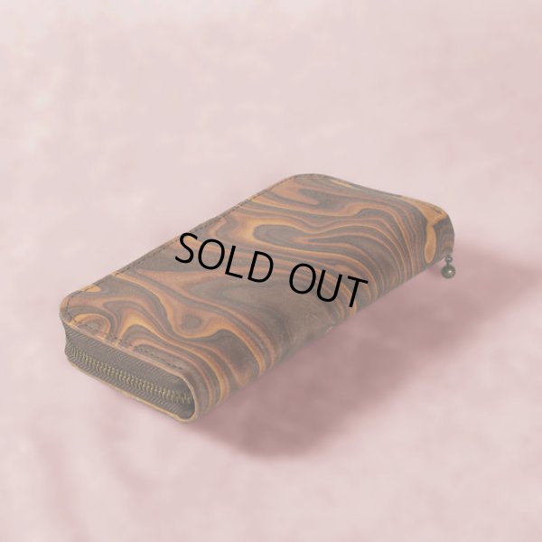 画像9: MAGNET / マグネット スキモレザー ラウンドファスナーロングウォレット WOOD (9)