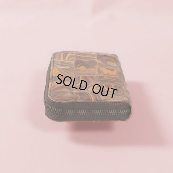 画像4: MAGNET / マグネット スキモレザー パッチワークラウンドファスナーロングウォレット WOOD (4)