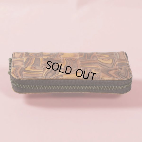 画像5: MAGNET / マグネット スキモレザー パッチワークラウンドファスナーロングウォレット WOOD (5)