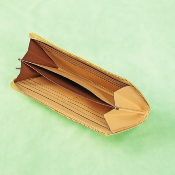 画像8: mononogu / もののぐ L字ジップロングウォレット クロコ型 (8)