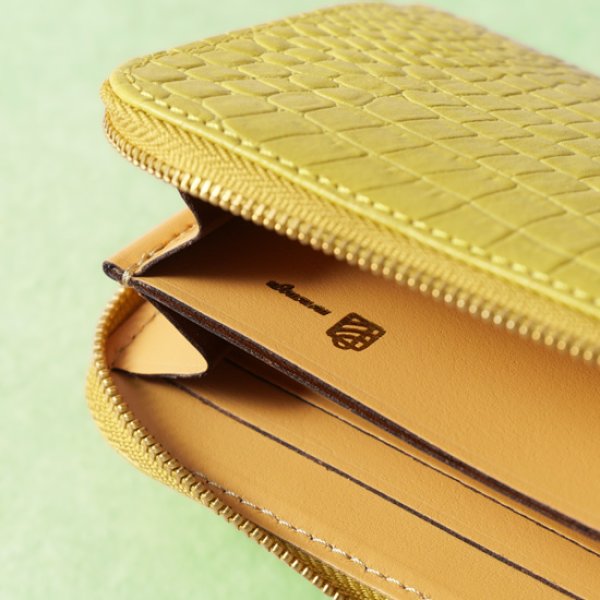 画像10: mononogu / もののぐ L字ジップロングウォレット クロコ型 (10)