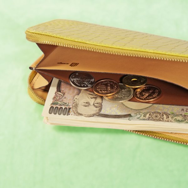 画像11: mononogu / もののぐ L字ジップロングウォレット クロコ型 (11)