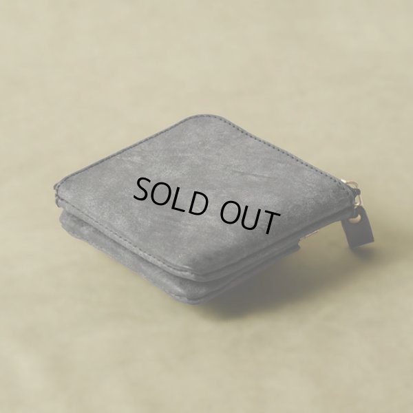 画像4: Re-ACT / リアクト アラスカレザー Lファスナーコンパクトウォレット col.gray (4)