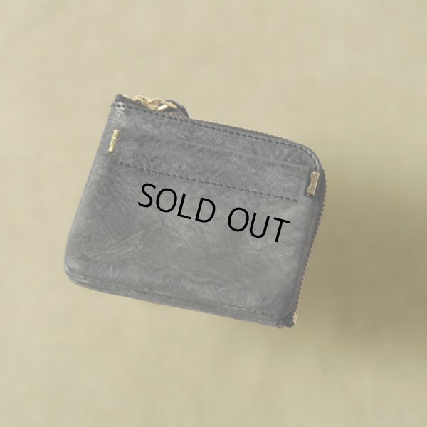 画像2: Re-ACT / リアクト アラスカレザー Lファスナーコンパクトウォレット col.gray (2)