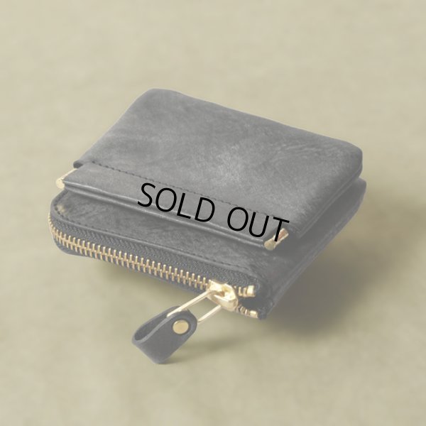 画像5: Re-ACT / リアクト アラスカレザー Lファスナーコンパクトウォレット col.gray (5)