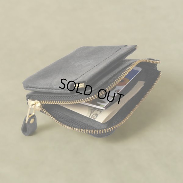 画像7: Re-ACT / リアクト アラスカレザー Lファスナーコンパクトウォレット col.gray (7)