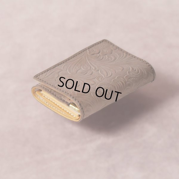 画像3: Re-ACT / リアクト フラワーエンボスレザー 3つ折りミニウォレット (3)