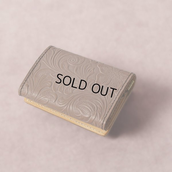 画像4: Re-ACT / リアクト フラワーエンボスレザー 3つ折りミニウォレット (4)