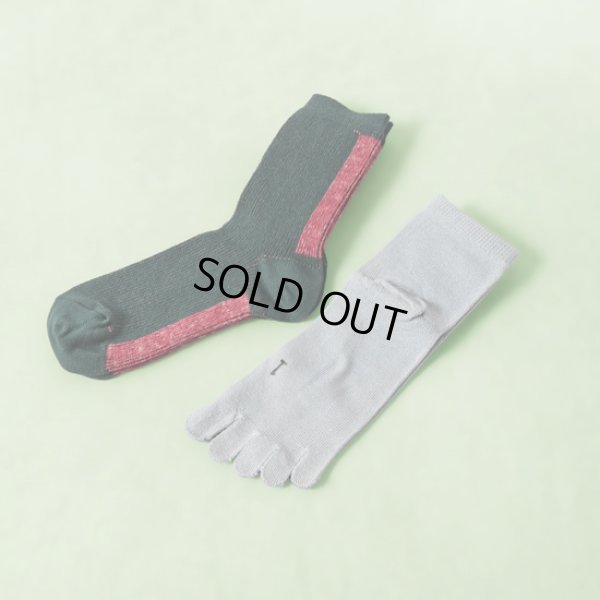 画像2: meri ja kuu / メリヤクー リサイクルコットンシルク配色2足セット (2)