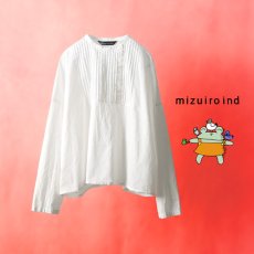 画像1: mizuiroind / ミズイロインド ピンタックスタンドカラーシャツ (1)