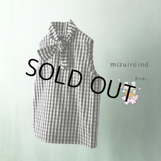mizuiroind / ミズイロインド ギンガムチェック スタンドカラー