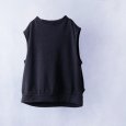 画像2: prit / プリット リネンコットン裏毛 ボトルネックプルオーバーベスト (2)