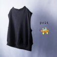 画像1: prit / プリット リネンコットン裏毛 ボトルネックプルオーバーベスト (1)