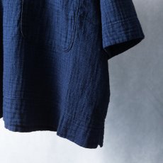 画像5: prit / プリット インディゴダブルガーゼ 5分袖ビッグポケットTシャツ (5)