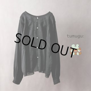 tumugu / プリーツ 加工コットンローン レイヤード2wayブラウスOFF tumugu / ツムグ プリーツ加工コットンローン レイヤード2WAY