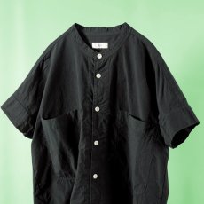 画像2: prit / プリット ミニリップ近江晒加工 ショートスリーブビッグポケットコクーンシャツ (2)