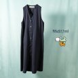 画像1: MidiUmi / ミディウミ Vネックロングジレワンピース (1)