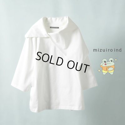 1723A美品 ミズイロインド 総刺繍ショールカラープルオーバー 白 綿100% 1723A 美品 ミズイロインド 総刺繍 ショールカラー プルオーバー