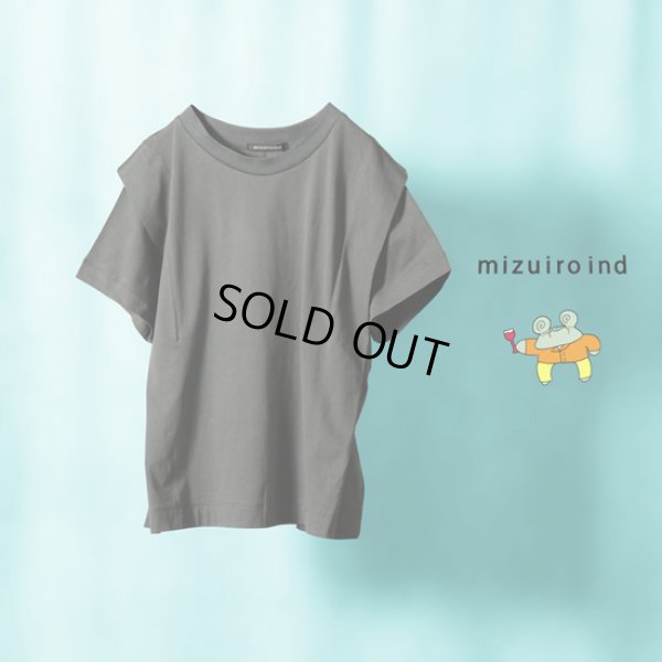 画像1: mizuiroind / ミズイロインド クルーネックショルダータックTシャツ (1)