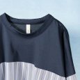 画像3: prit / プリット シルケット天竺×サテンストライプ 切替５分袖ワイドシャツ (3)