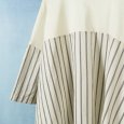 画像10: prit / プリット シルケット天竺×サテンストライプ 切替５分袖ワイドシャツ (10)