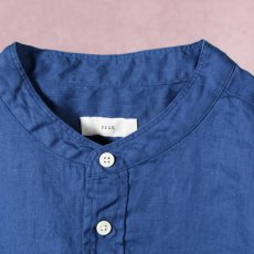 画像3: prit / プリット フレンチリネンキャンバス 5分袖スタンドカラーポケットワイドシャツ (3)