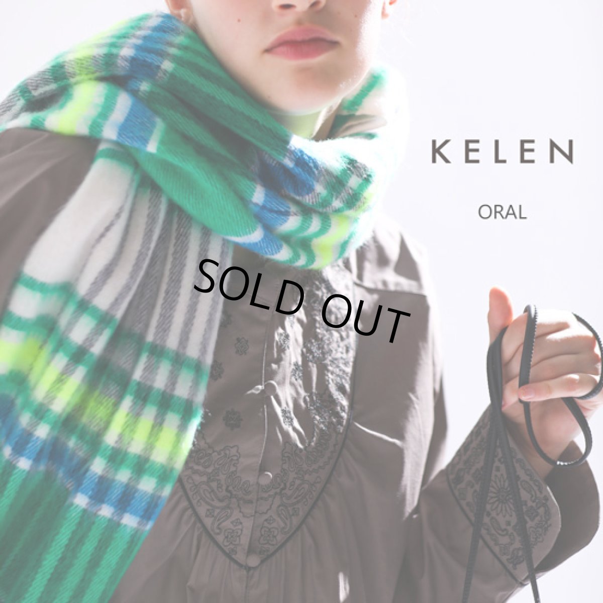 画像1: KELEN / ケレン デザインカラーチェックストール ORAL (1)