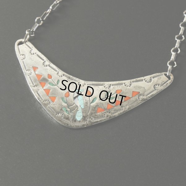 画像2: Indian Jewelry / インディアンジュエリー フラットインレイペンダント (2)