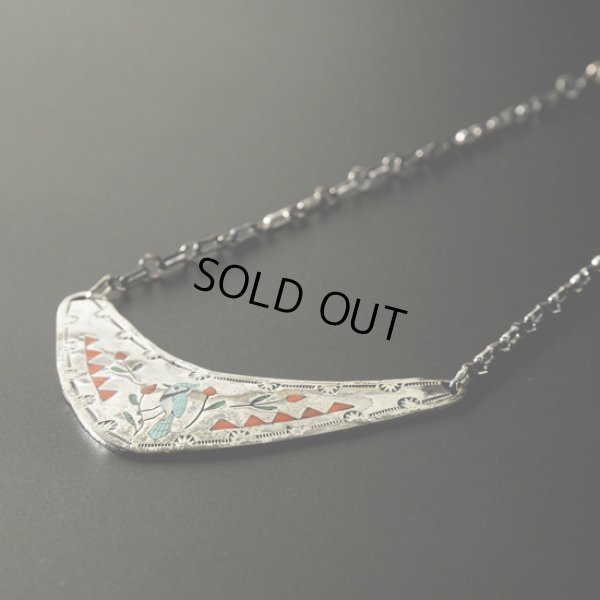 画像4: Indian Jewelry / インディアンジュエリー フラットインレイペンダント (4)